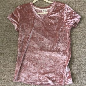POL crushed velvet pink top